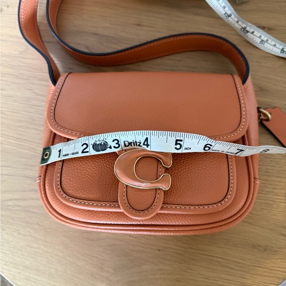 Coach Tabby Pebbled Leather Messenger 19 Faded Orange Crossbody Bag - Picture 14 of 16